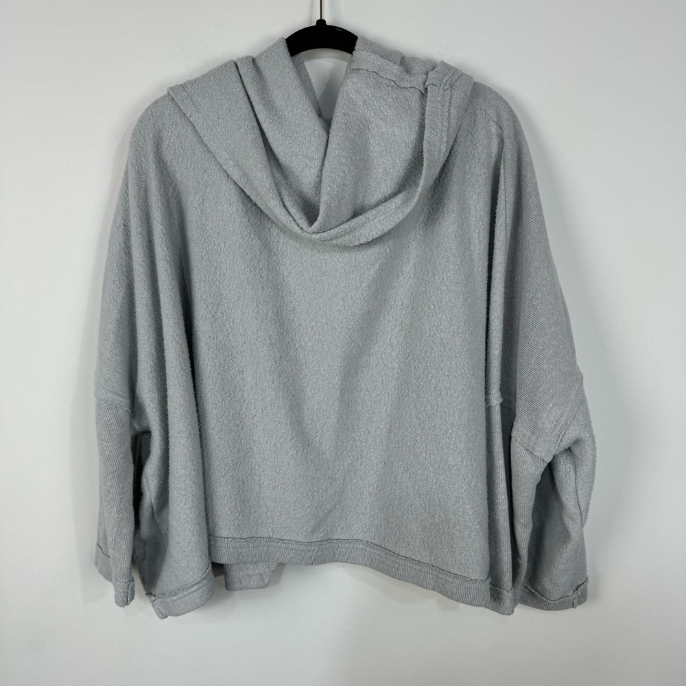 Free People Huntington Fleece Pullover Gray Grey Cowl Neck Oversized Sweater